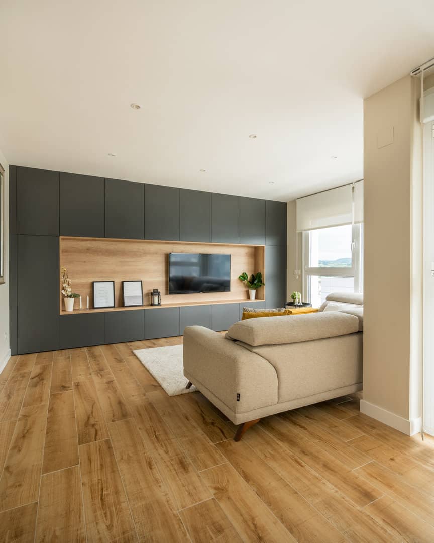 Mueble de salón antracita y madera · vista 5